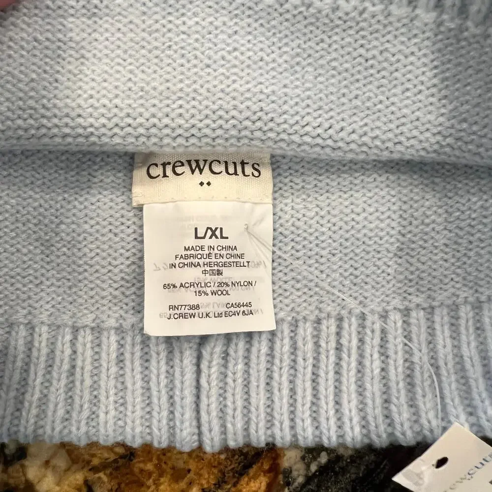 NWT  J. Crew Girls' Light Blue W/Stars Knit Hat/Beanie - SIZE S/M
